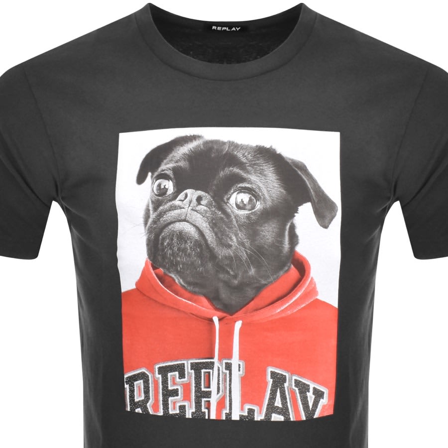Replay Logo T Shirt Black